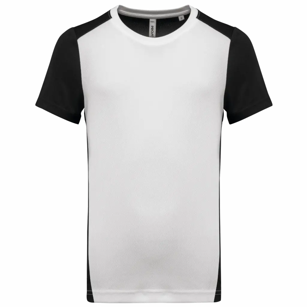 Ecologisch sport-T-shirt in twee kleuren voor heren, white / black — productfoto 6