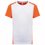 Ecologisch sport-T-shirt in twee kleuren voor heren, white / fluorescent orange — productfoto 7