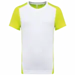 Ecologisch sport-T-shirt in twee kleuren voor heren, white / fluorescent yellow — productfoto 8