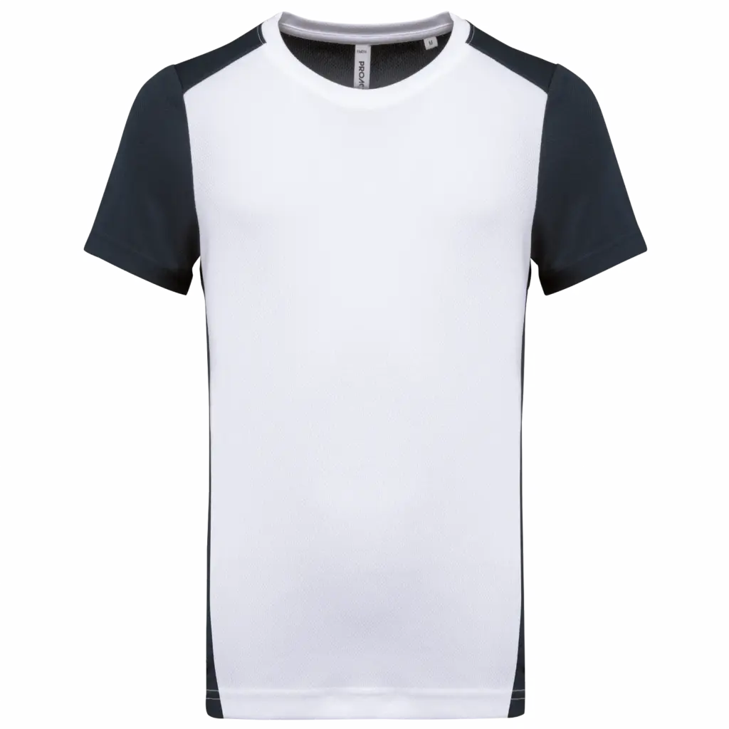 Ecologisch sport-T-shirt in twee kleuren voor heren, white / navy — productfoto 9