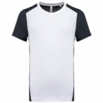 Ecologisch sport-T-shirt in twee kleuren voor heren, white / navy — productfoto 9