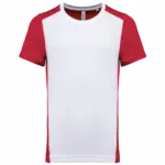 Ecologisch sport-T-shirt in twee kleuren voor heren, white / red — productfoto 10