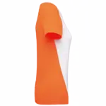 PS_PA4015-S_WHITE-FLUORESCENTORANGE - Hidalgo Ecologisch sport-T-shirt in twee kleuren voor dames, white / fluorescent orange — productfoto 4