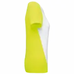 PS_PA4015-S_WHITE-FLUORESCENTYELLOW - Hidalgo Ecologisch sport-T-shirt in twee kleuren voor dames, white / fluorescent yellow — productfoto 5