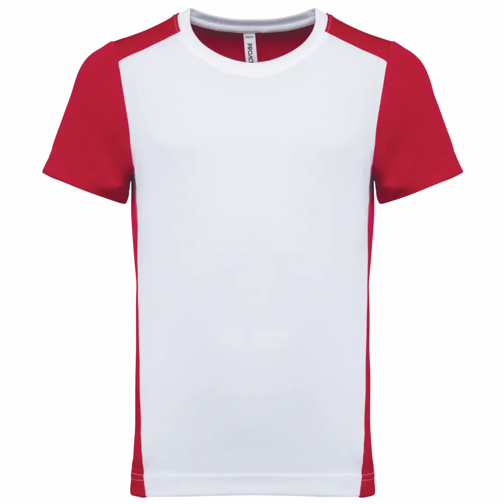 Sport-T-Shirt PA4016 bedrucken Recycelt Zweifarbig 4-14 J — Produktfoto 10