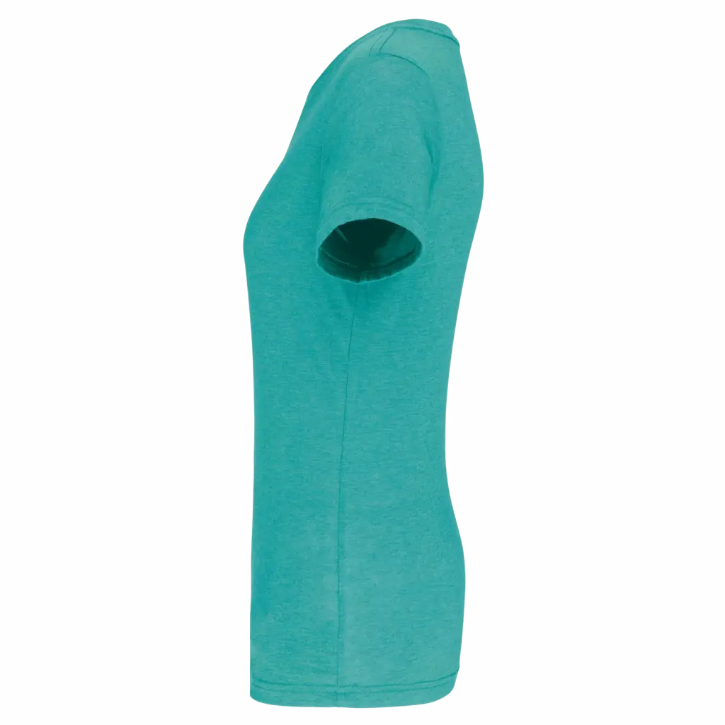PS_PA4021-S_TURQUOISEBLUEHEATHER - Hidalgo Damessport-T-shirt triblend met ronde hals, turquoise blue heather — productfoto 15