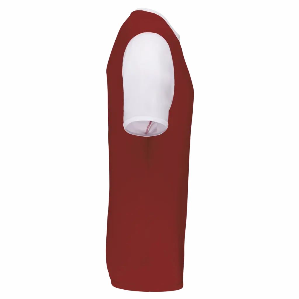 PS_PA4023-S_GARNET-WHITE - Hidalgo Unisex multisport T-shirt met korte mouwen in twee kleuren, garnet / white — productfoto 11