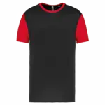 Multisport T-shirt met korte mouwen in twee kleuren voor kinderen, black / sporty red — productfoto 3