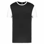 Multisport T-shirt met korte mouwen in twee kleuren voor kinderen, black/white — productfoto 5