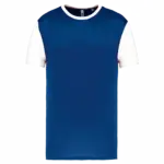 Multisport T-shirt met korte mouwen in twee kleuren voor kinderen, dark royal blue / white — productfoto 6