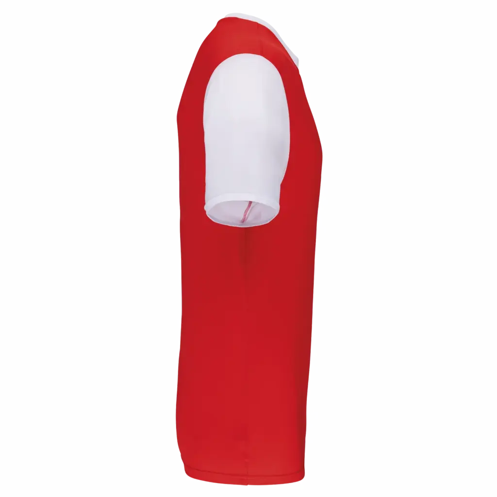 PS_PA4024-S_SPORTYRED-WHITE - Hidalgo Multisport T-shirt met korte mouwen in twee kleuren voor kinderen, sporty red / white — productfoto 12