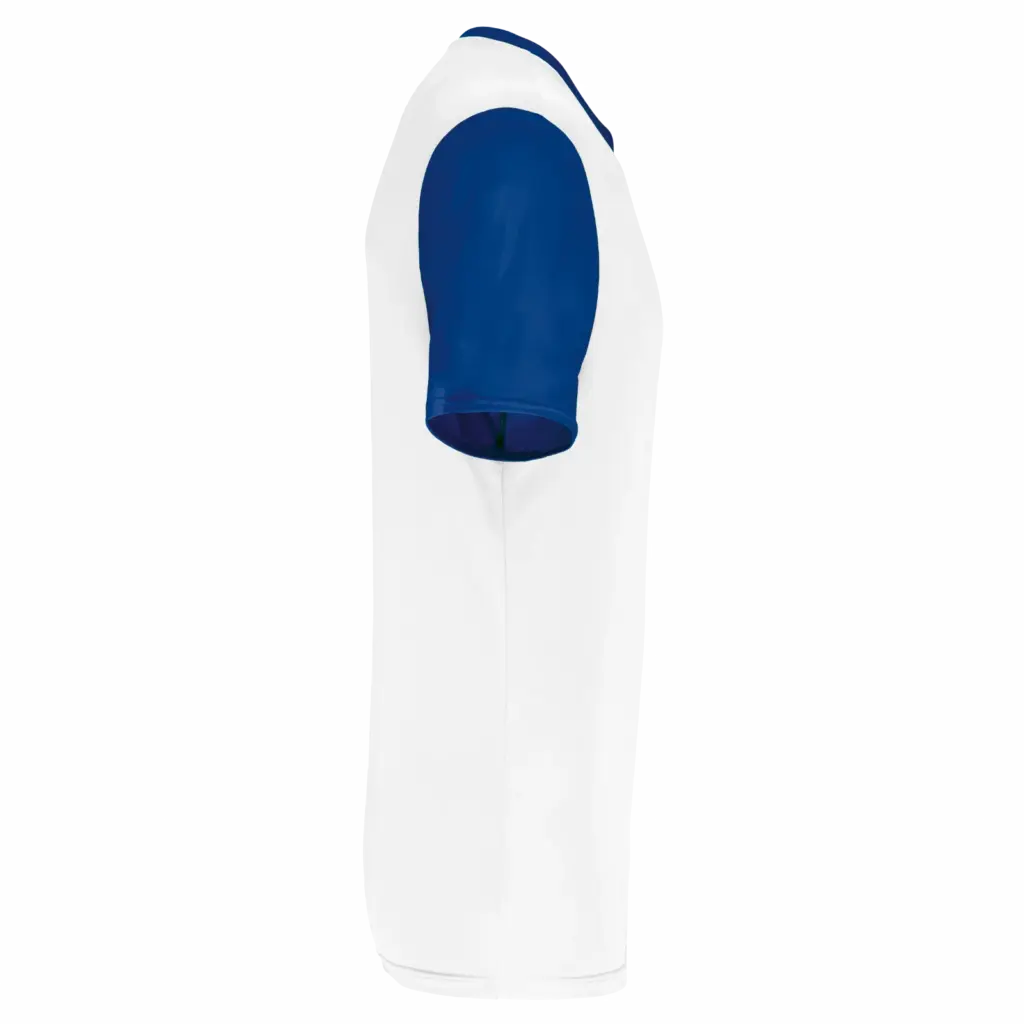 PS_PA4024-S_WHITE-DARKROYALBLUE - Hidalgo Multisport T-shirt met korte mouwen in twee kleuren voor kinderen, white / dark royal blue — productfoto 15