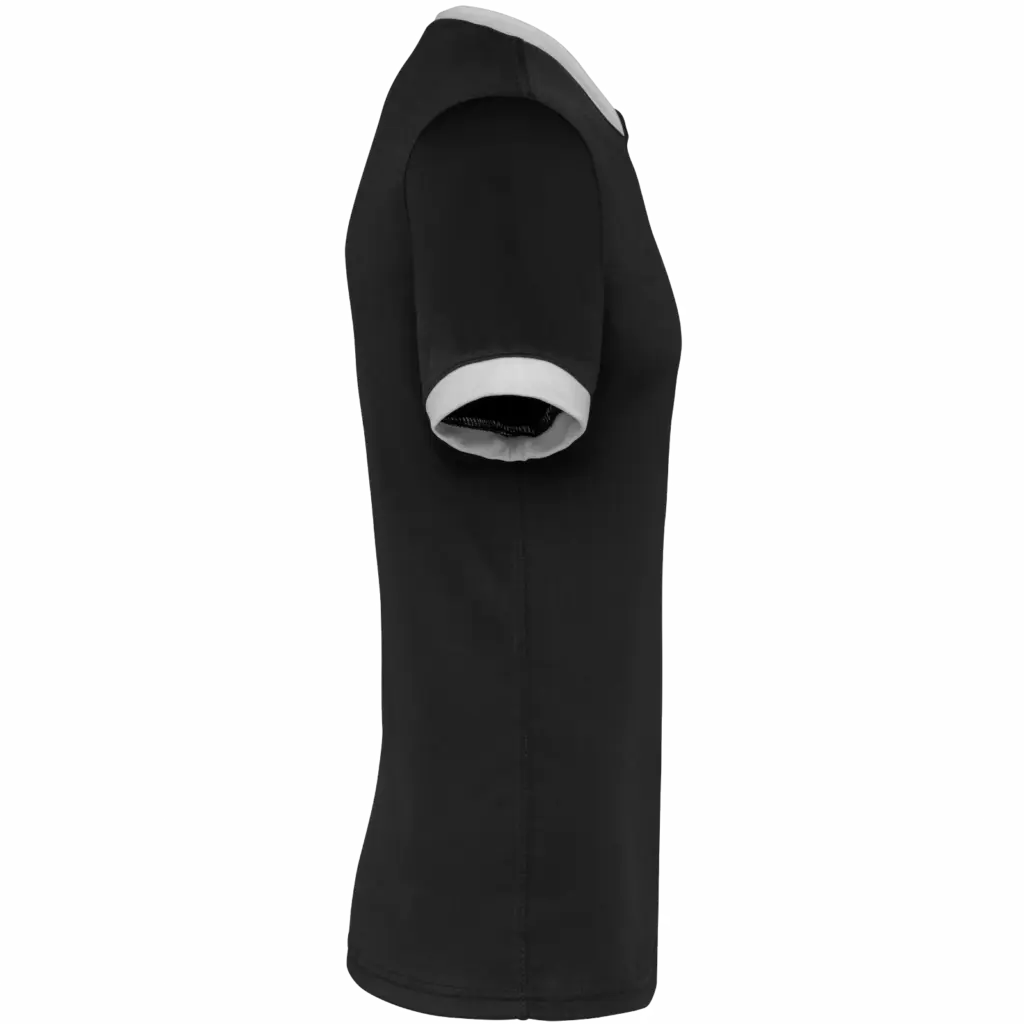 Rugbyshirt met korte mouwen uniseks, black — productfoto 4