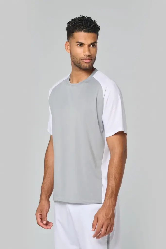 Tweekleurig padel-T-shirt met raglanmouwen voor heren