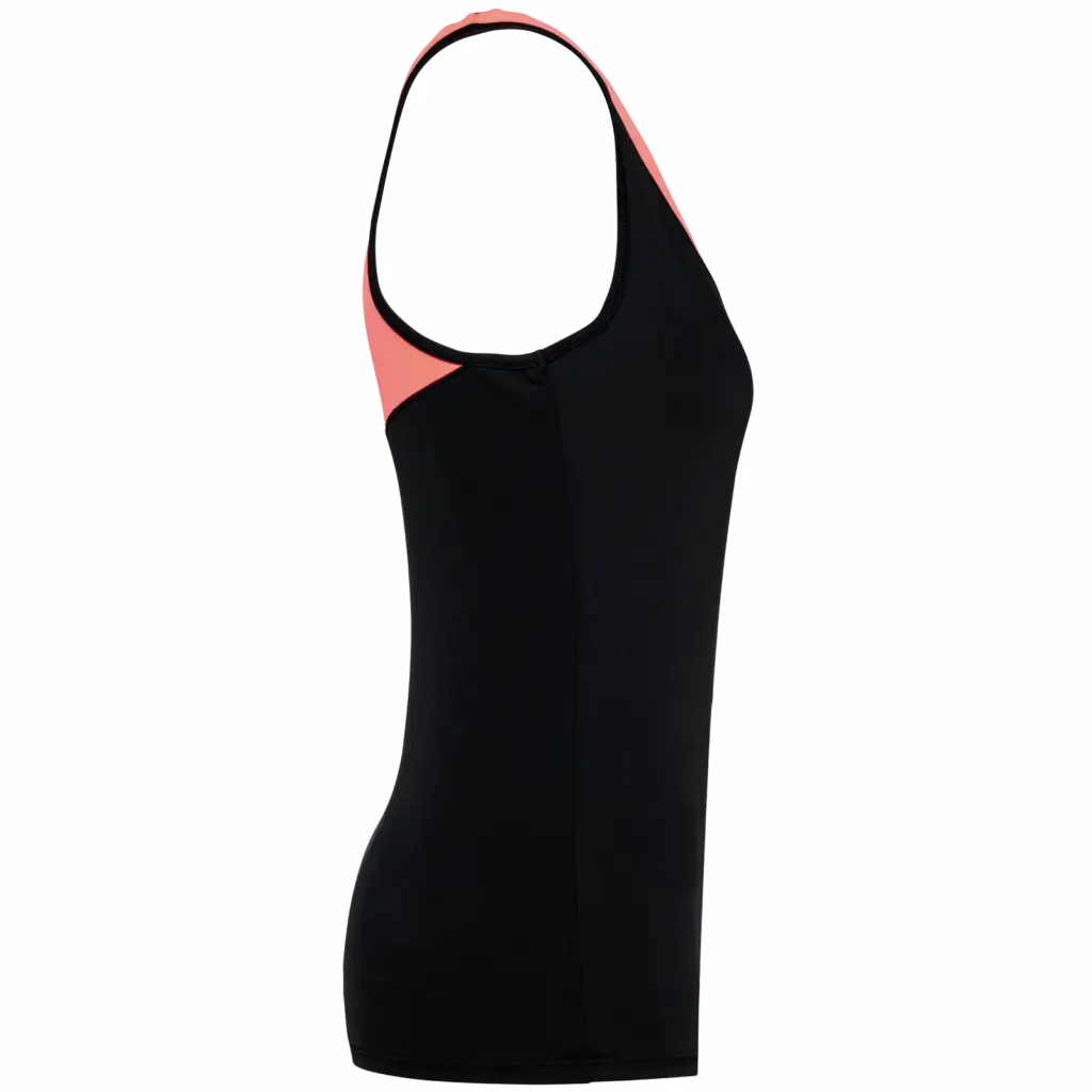 Tweekleurige padeltop voor dames, black / coral — productfoto 3