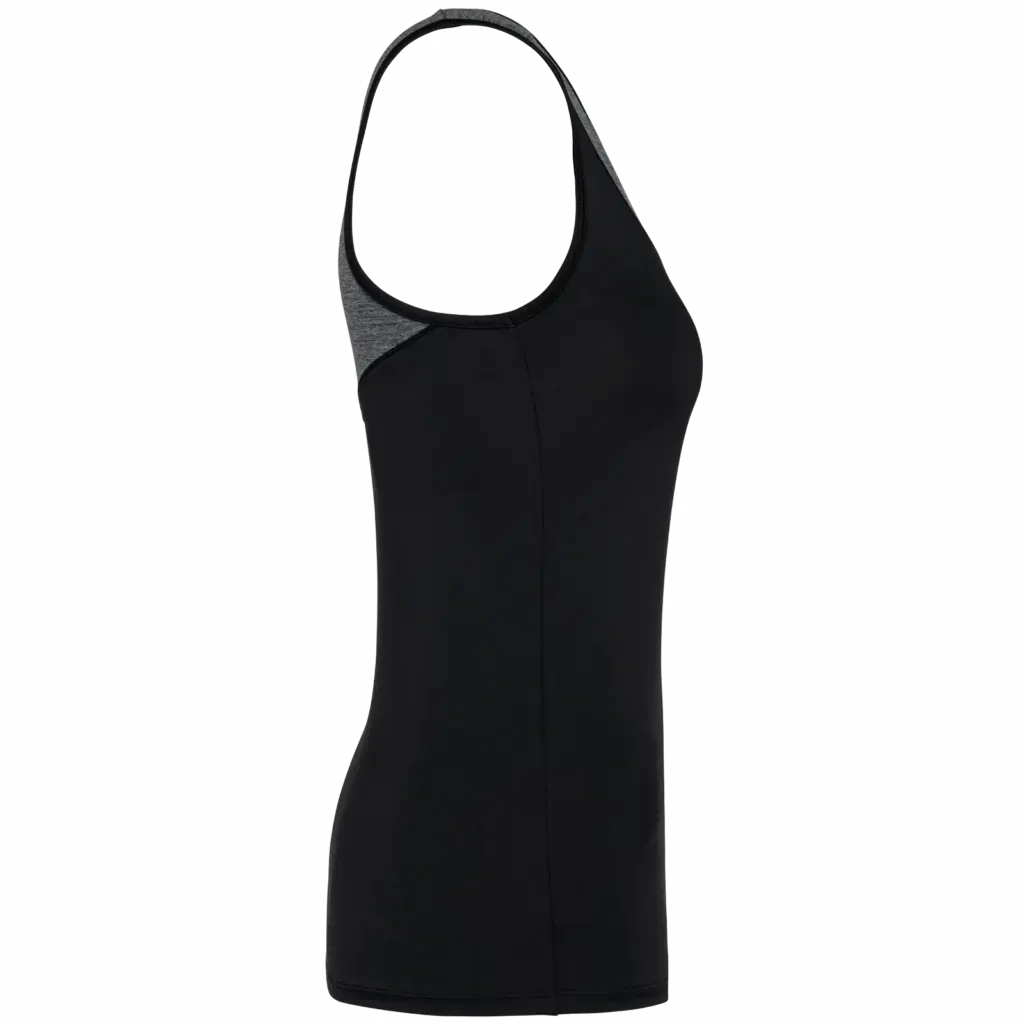 Tweekleurige padeltop voor dames, black / marl dark grey — productfoto 4