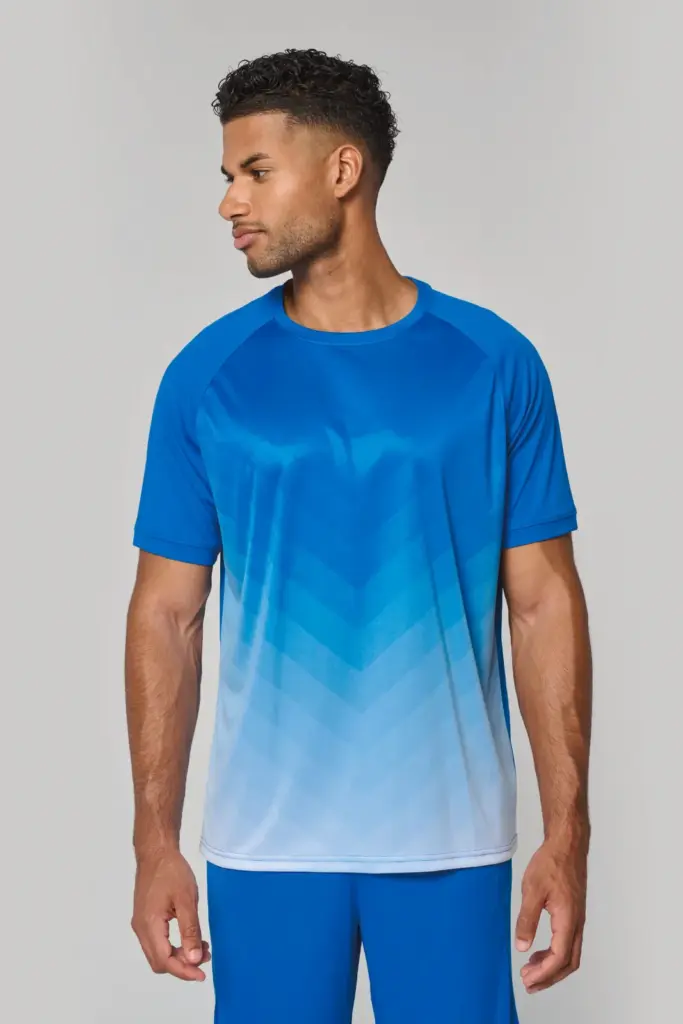 Sport-t-shirt van gesublimeerd polyester uniseks — productfoto 3