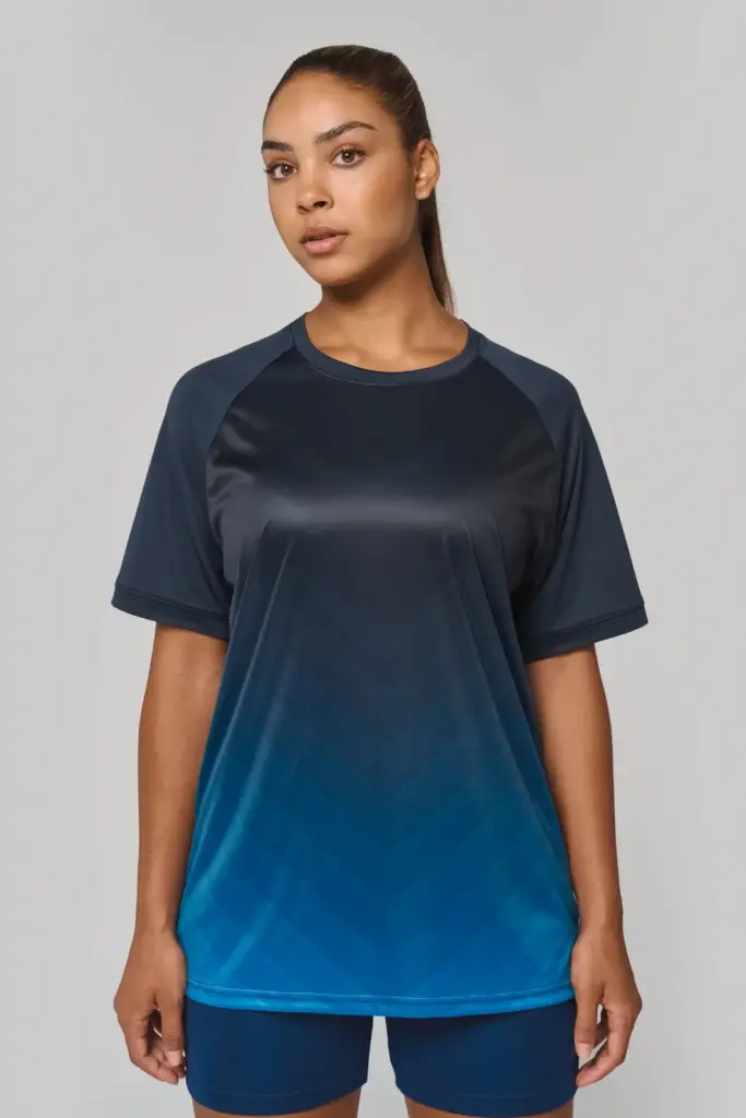 Sport-t-shirt van gesublimeerd polyester uniseks — productfoto 4