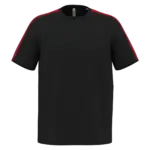 PA4055 - Uniseks tweekleurig teamwear T-shirt, black / sporty red — productfoto 2
