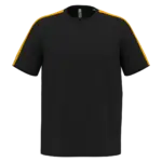 PA4055 - Uniseks tweekleurig teamwear T-shirt, black / sporty yellow — productfoto 3