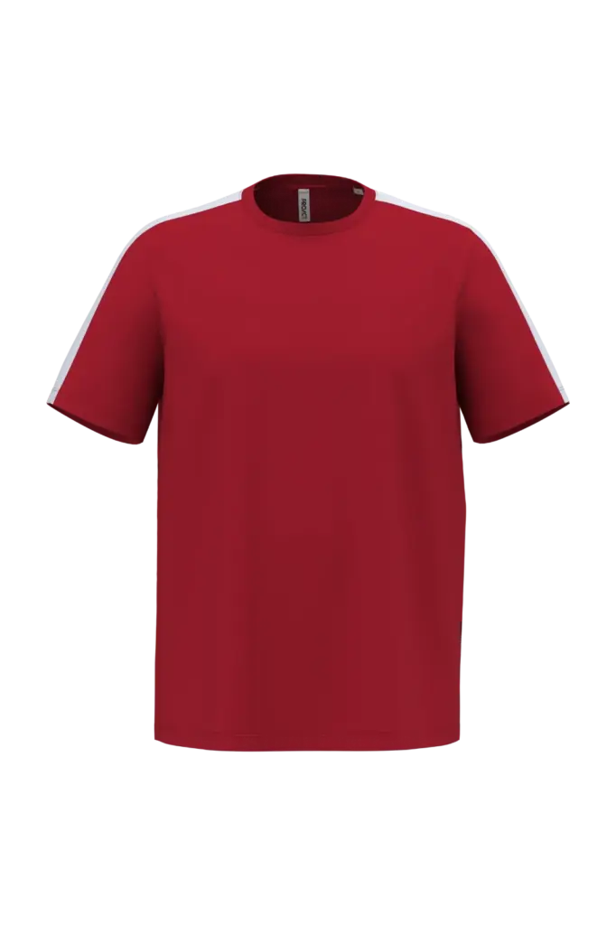 PA4055 - Uniseks tweekleurig teamwear T-shirt, sporty red / white — productfoto 5