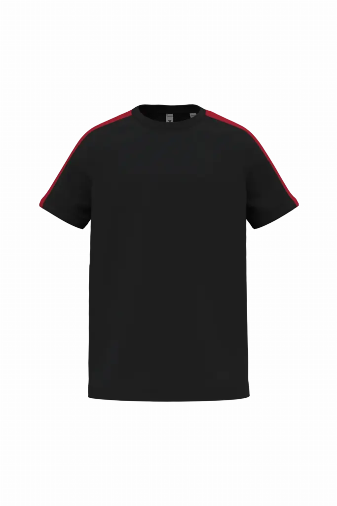 PA4056 - Tweekleurig teamwear T-shirt voor kinderen, black / sporty red — productfoto 2