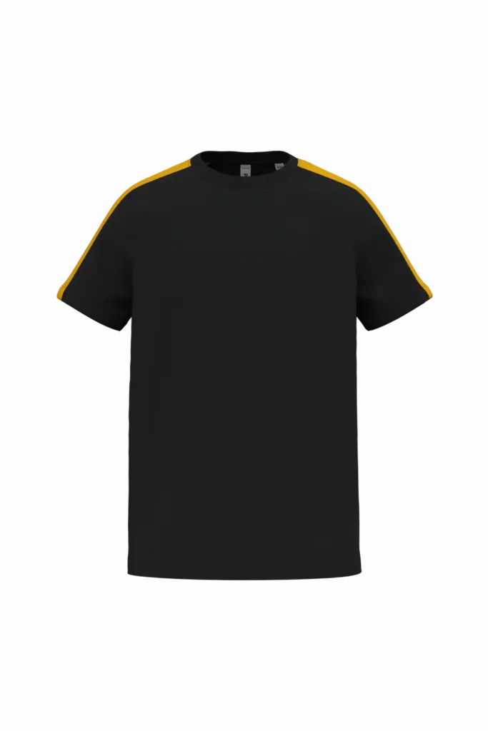 PA4056 - Tweekleurig teamwear T-shirt voor kinderen, black / sporty yellow — productfoto 3