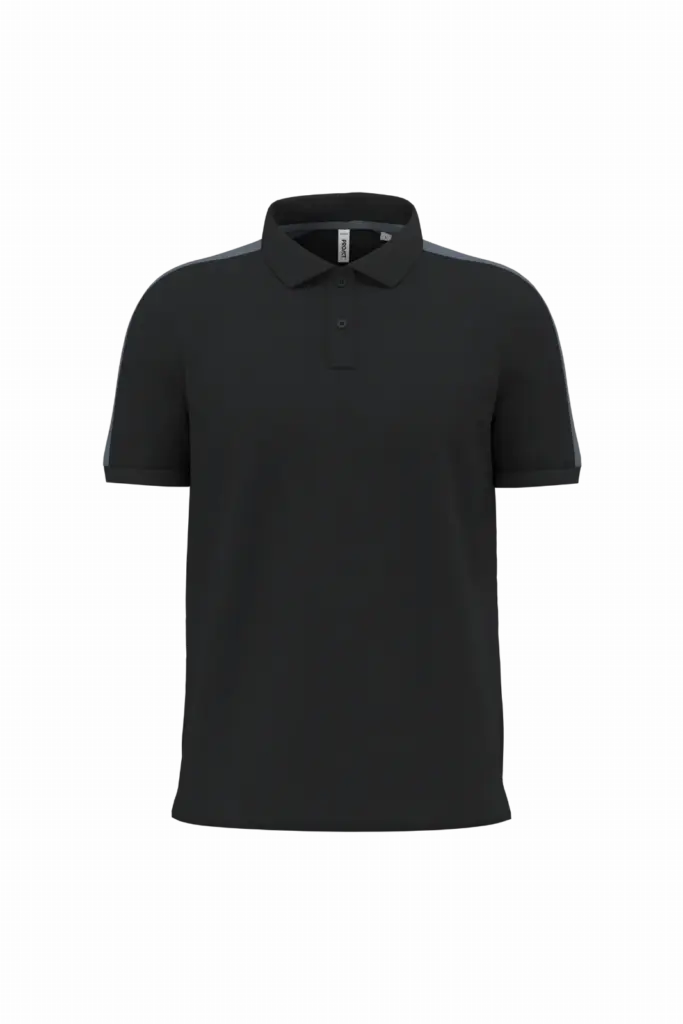 PA4057 - Uniseks tweekleurige teamwear polo, black / sporty grey