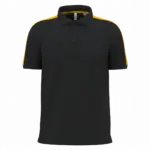 PA4057 - Uniseks tweekleurige teamwear polo, black / sporty yellow — productfoto 3