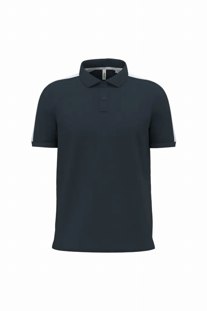 PA4057 - Uniseks tweekleurige teamwear polo, navy / white — productfoto 4