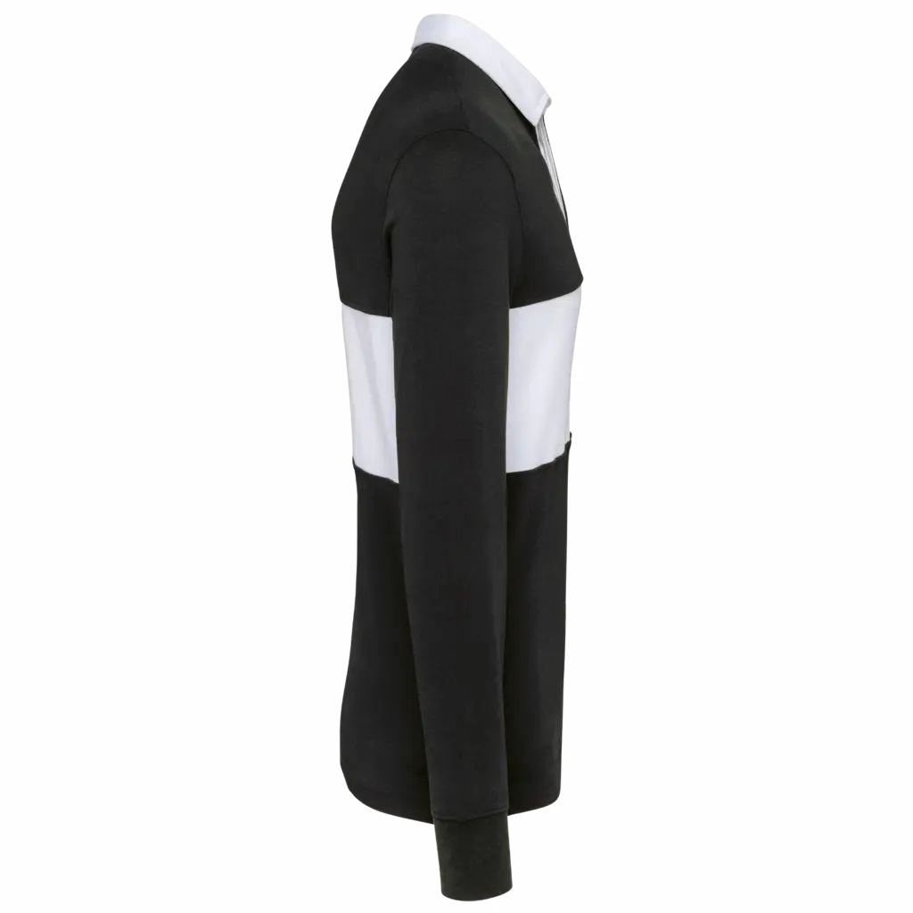 Rugbypolo met lange mouwen, black/white — productfoto 6
