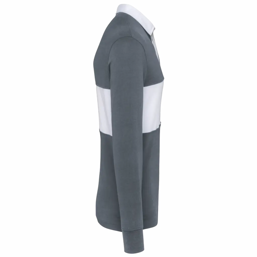 Rugbypolo met lange mouwen, sporty grey / white — productfoto 8