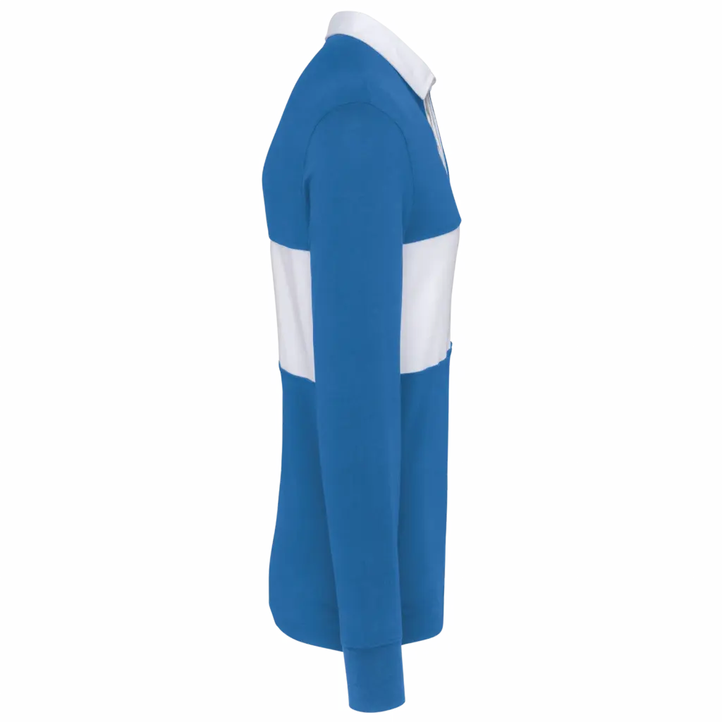 Rugbypolo met lange mouwen, sporty royal blue / white — productfoto 10