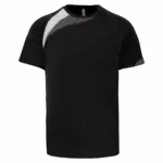 Multisport sport-T-shirt met korte mouwen voor kinderen, black / white / storm grey — productfoto 6