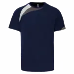 Multisport sport-T-shirt met korte mouwen voor kinderen, sporty navy/white/storm grey — productfoto 7