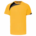 Multisport sport-T-shirt met korte mouwen voor kinderen, sporty yellow/black/storm grey — productfoto 10