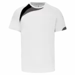 Multisport sport-T-shirt met korte mouwen voor kinderen, white / black / storm grey — productfoto 11