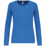 Damessportshirt Lange Mouwen, aqua blue — productfoto 5