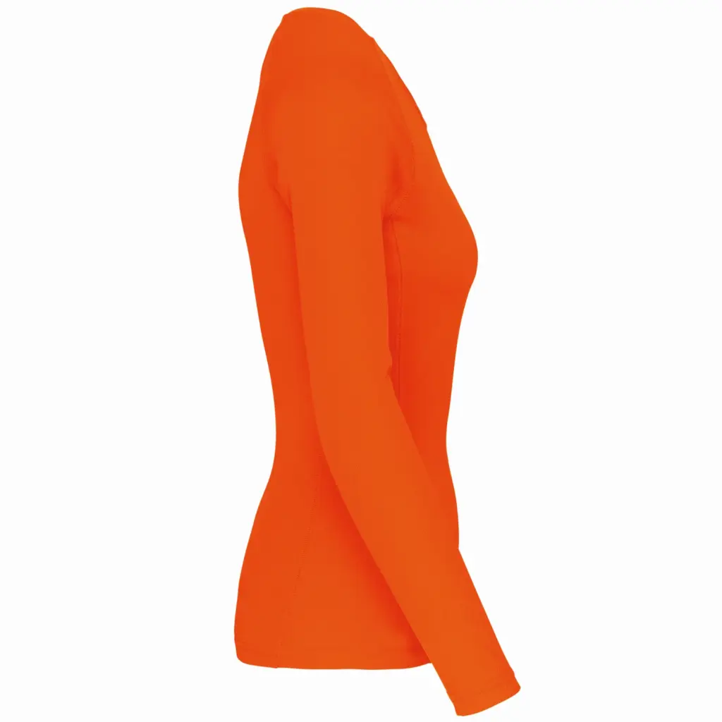 Damessportshirt Lange Mouwen, fluorescent orange — productfoto 6
