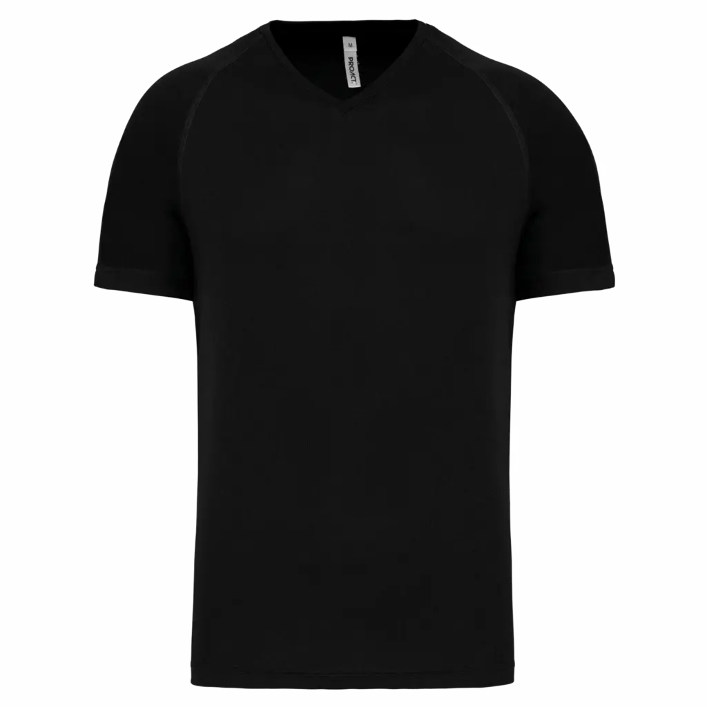 Heren-sport-T-shirt V-hals, black — productfoto 7