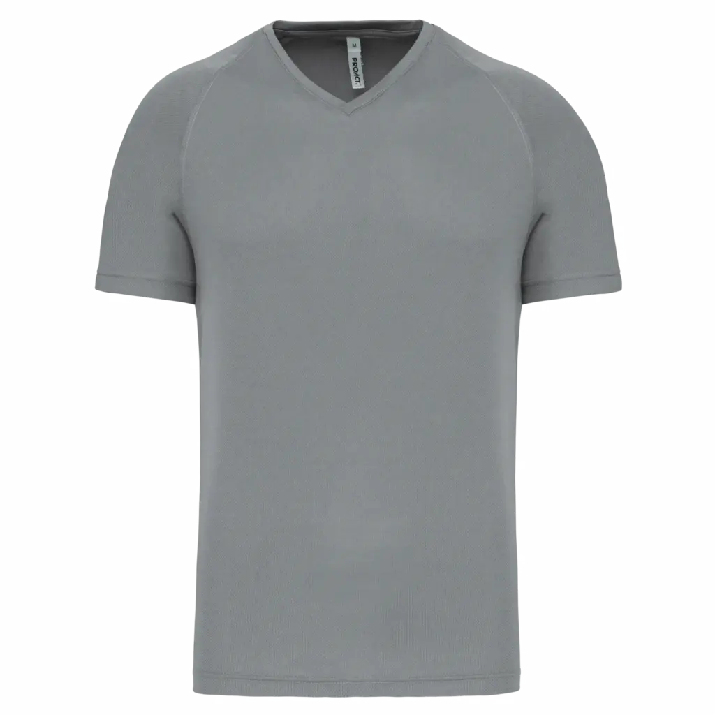 Heren-sport-T-shirt V-hals, fine grey — productfoto 8