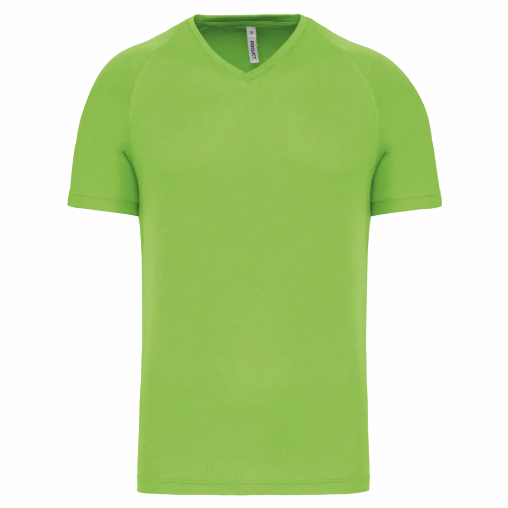 Heren-sport-T-shirt V-hals, lime — productfoto 13