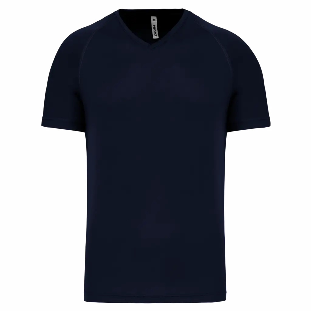 Heren-sport-T-shirt V-hals, sporty navy — productfoto 16