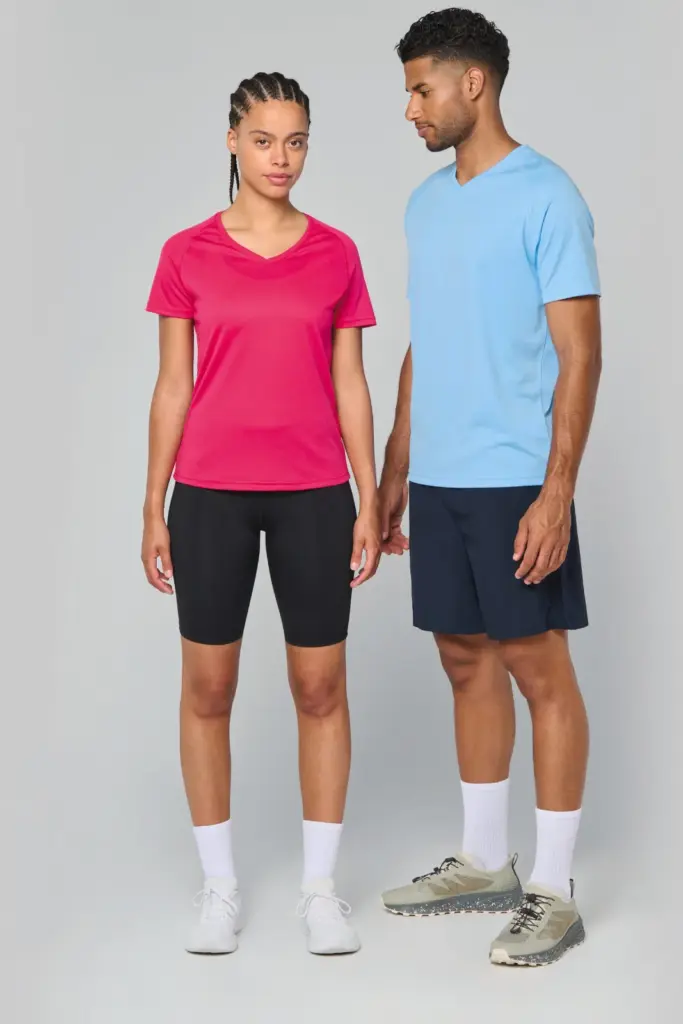 Dames sport-T-shirt V-hals — productfoto 4