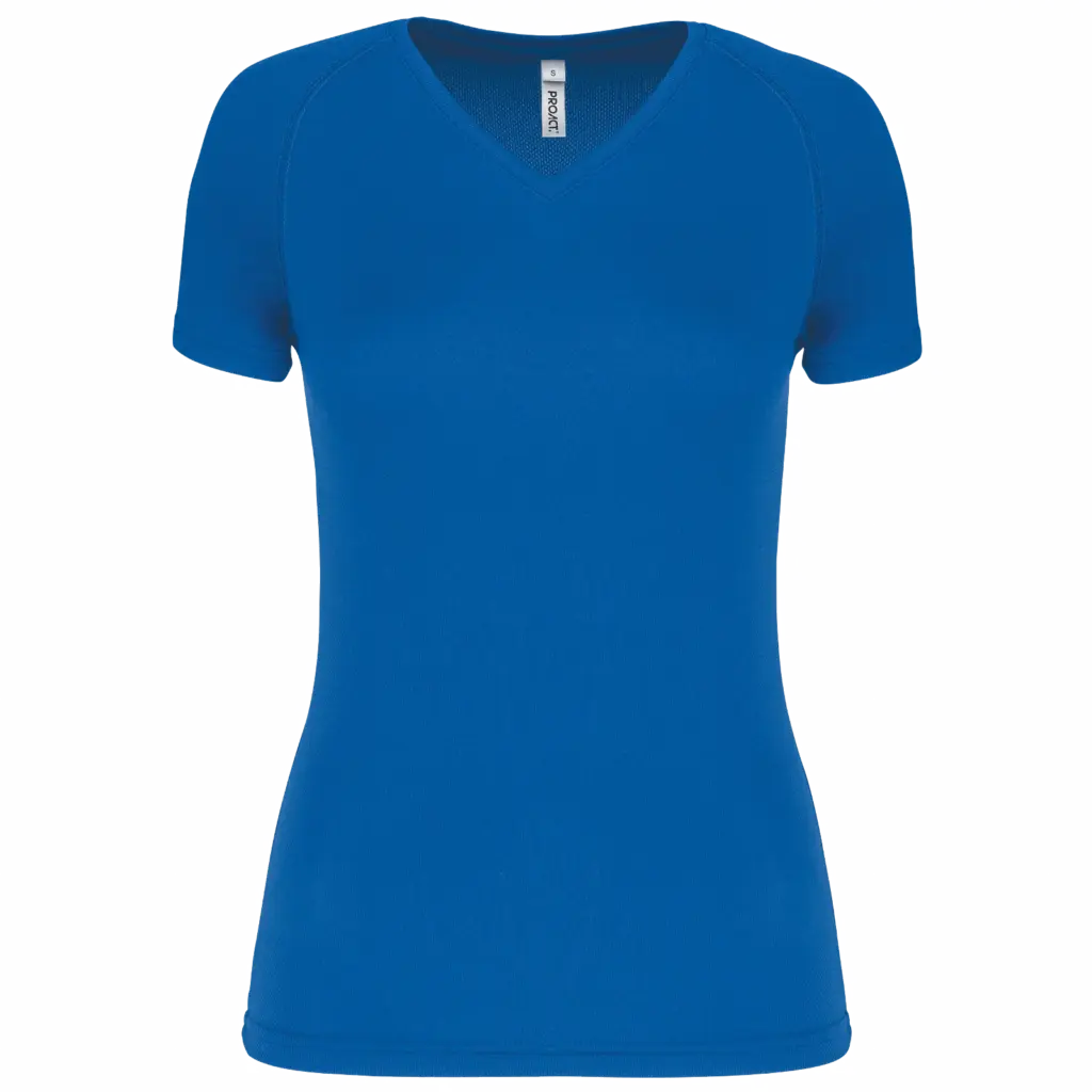 Dames sport-T-shirt V-hals, aqua blue — productfoto 6