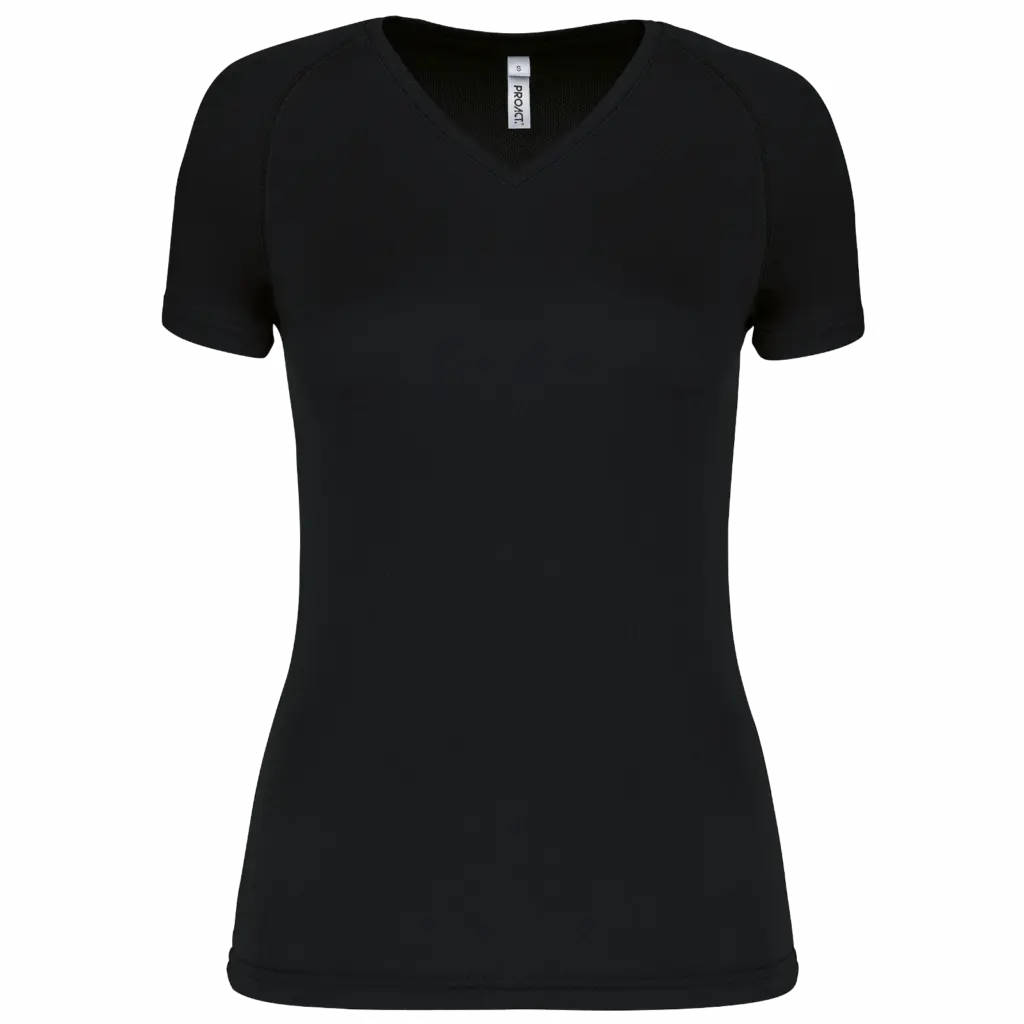 Dames sport-T-shirt V-hals, black — productfoto 7