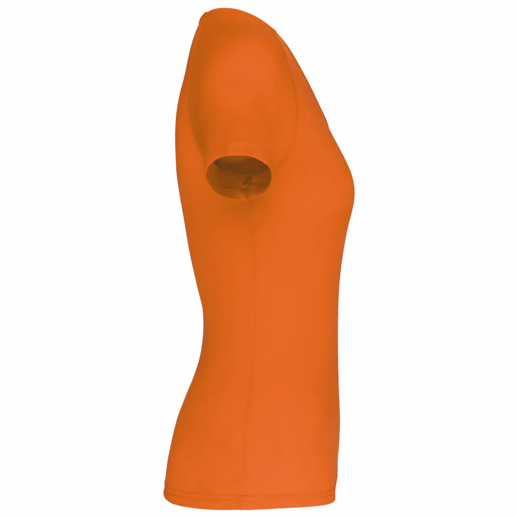 Dames sport-T-shirt V-hals, fluorescent orange — productfoto 8