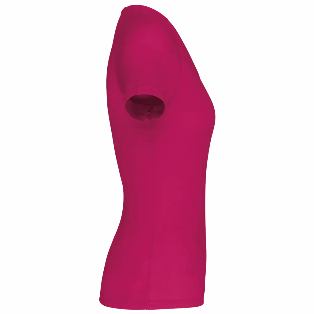 Dames sport-T-shirt V-hals, fuchsia — productfoto 10