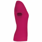 Dames sport-T-shirt V-hals, fuchsia — productfoto 10