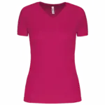 Dames sport-T-shirt V-hals, fuchsia — productfoto 11